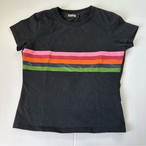 Reformation 70’s Rainbow Stripe Crop Tee, XS